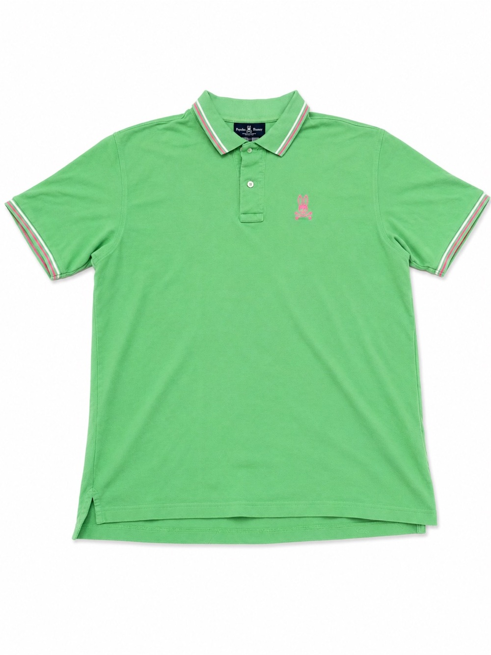 Psycho Bunny Lime Green Polo with Pink Logo